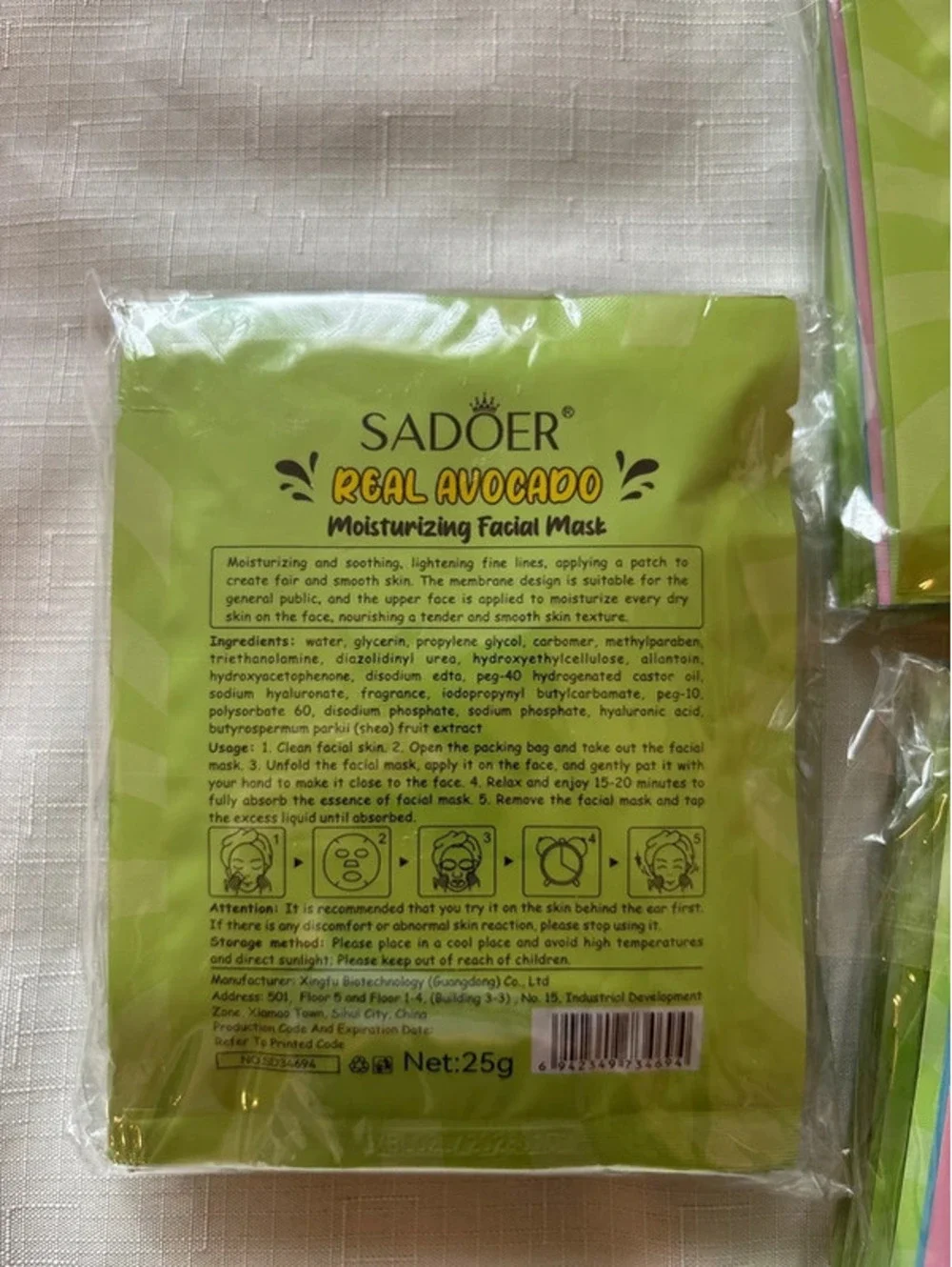 Sadoer Facial Masks - 24 count - Avocado